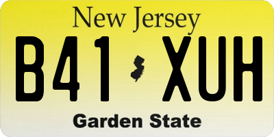 NJ license plate B41XUH