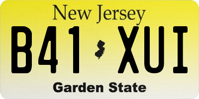 NJ license plate B41XUI