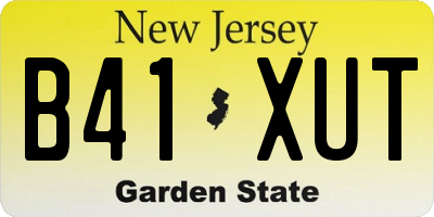 NJ license plate B41XUT