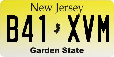 NJ license plate B41XVM