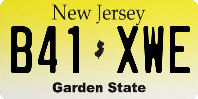 NJ license plate B41XWE