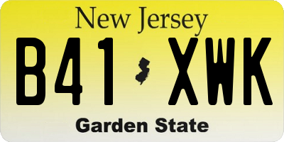 NJ license plate B41XWK