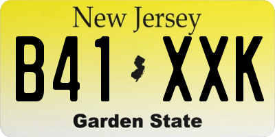 NJ license plate B41XXK