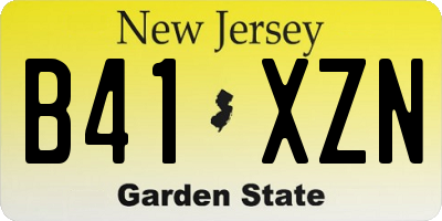NJ license plate B41XZN