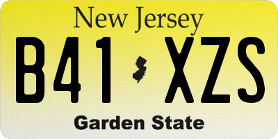 NJ license plate B41XZS
