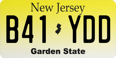 NJ license plate B41YDD