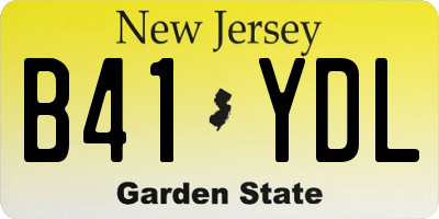 NJ license plate B41YDL