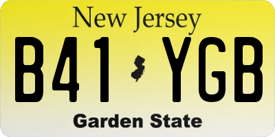 NJ license plate B41YGB