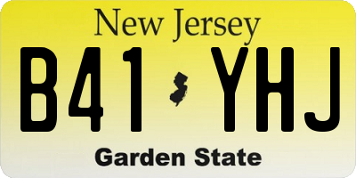 NJ license plate B41YHJ