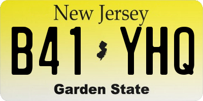 NJ license plate B41YHQ