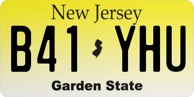 NJ license plate B41YHU
