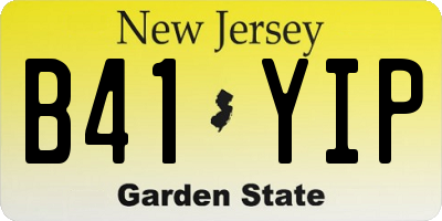 NJ license plate B41YIP
