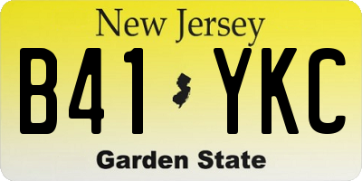 NJ license plate B41YKC