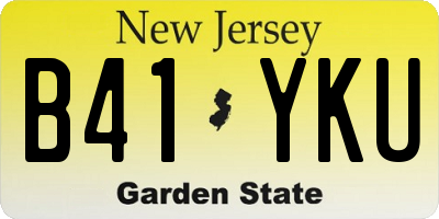 NJ license plate B41YKU