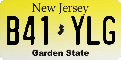 NJ license plate B41YLG
