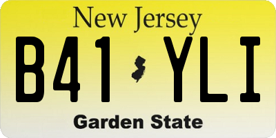 NJ license plate B41YLI