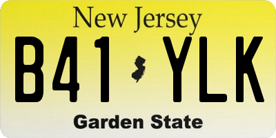 NJ license plate B41YLK