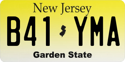 NJ license plate B41YMA