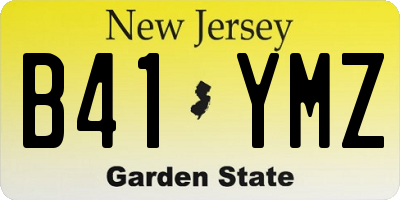 NJ license plate B41YMZ