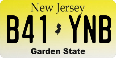 NJ license plate B41YNB