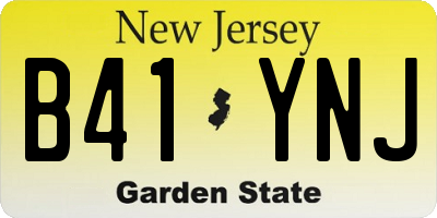 NJ license plate B41YNJ