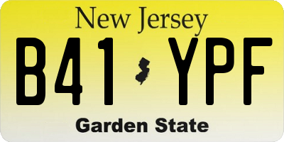 NJ license plate B41YPF