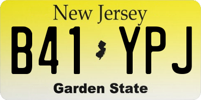 NJ license plate B41YPJ
