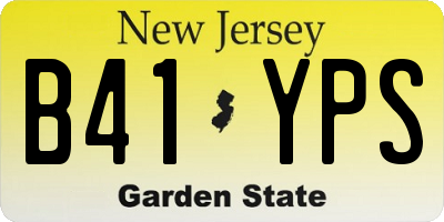 NJ license plate B41YPS
