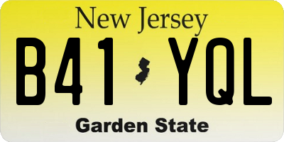 NJ license plate B41YQL