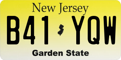 NJ license plate B41YQW