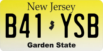 NJ license plate B41YSB
