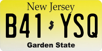 NJ license plate B41YSQ
