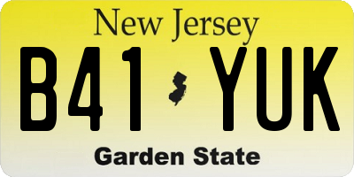 NJ license plate B41YUK
