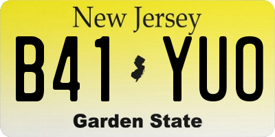 NJ license plate B41YUO