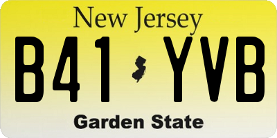 NJ license plate B41YVB