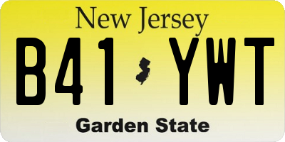 NJ license plate B41YWT