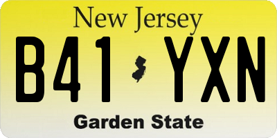 NJ license plate B41YXN