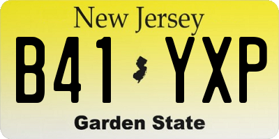 NJ license plate B41YXP