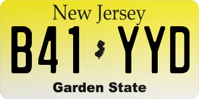 NJ license plate B41YYD