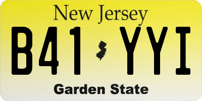 NJ license plate B41YYI