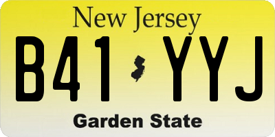 NJ license plate B41YYJ