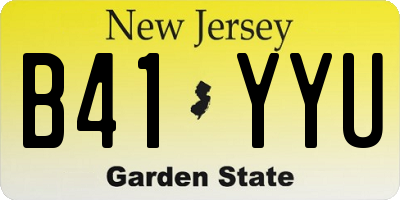 NJ license plate B41YYU