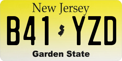 NJ license plate B41YZD