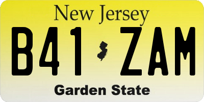 NJ license plate B41ZAM