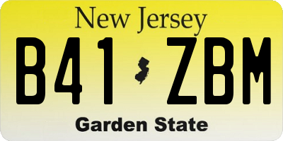 NJ license plate B41ZBM