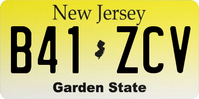 NJ license plate B41ZCV