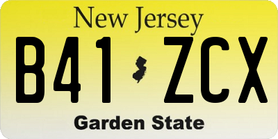 NJ license plate B41ZCX