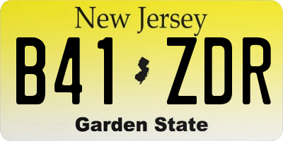 NJ license plate B41ZDR
