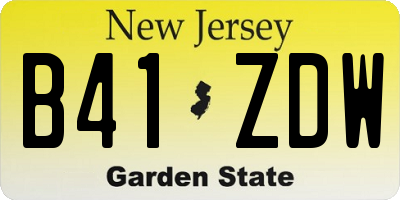 NJ license plate B41ZDW