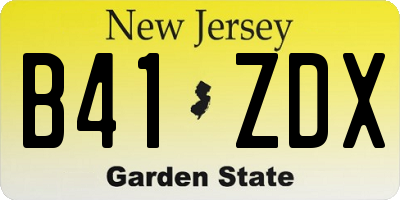 NJ license plate B41ZDX